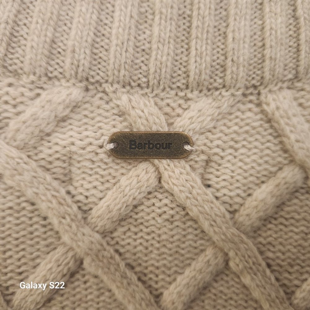Barbour Daffodil Knit Crew Neck Sweater Oatmeal Cream Women's Size: 6 WORN 2x - Picture 9 of 9